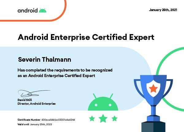 Android Enterprise Certified Expert - Severin Thalmann